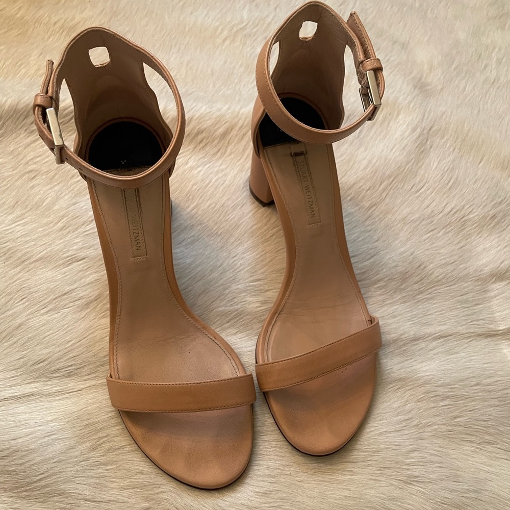 Stuart Weitzman Nude Chunky Heels